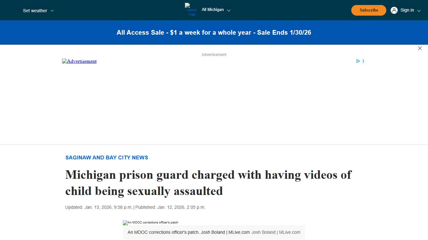 Michigan prison guard charged with having videos of child being sexually assaulted - mlive.com